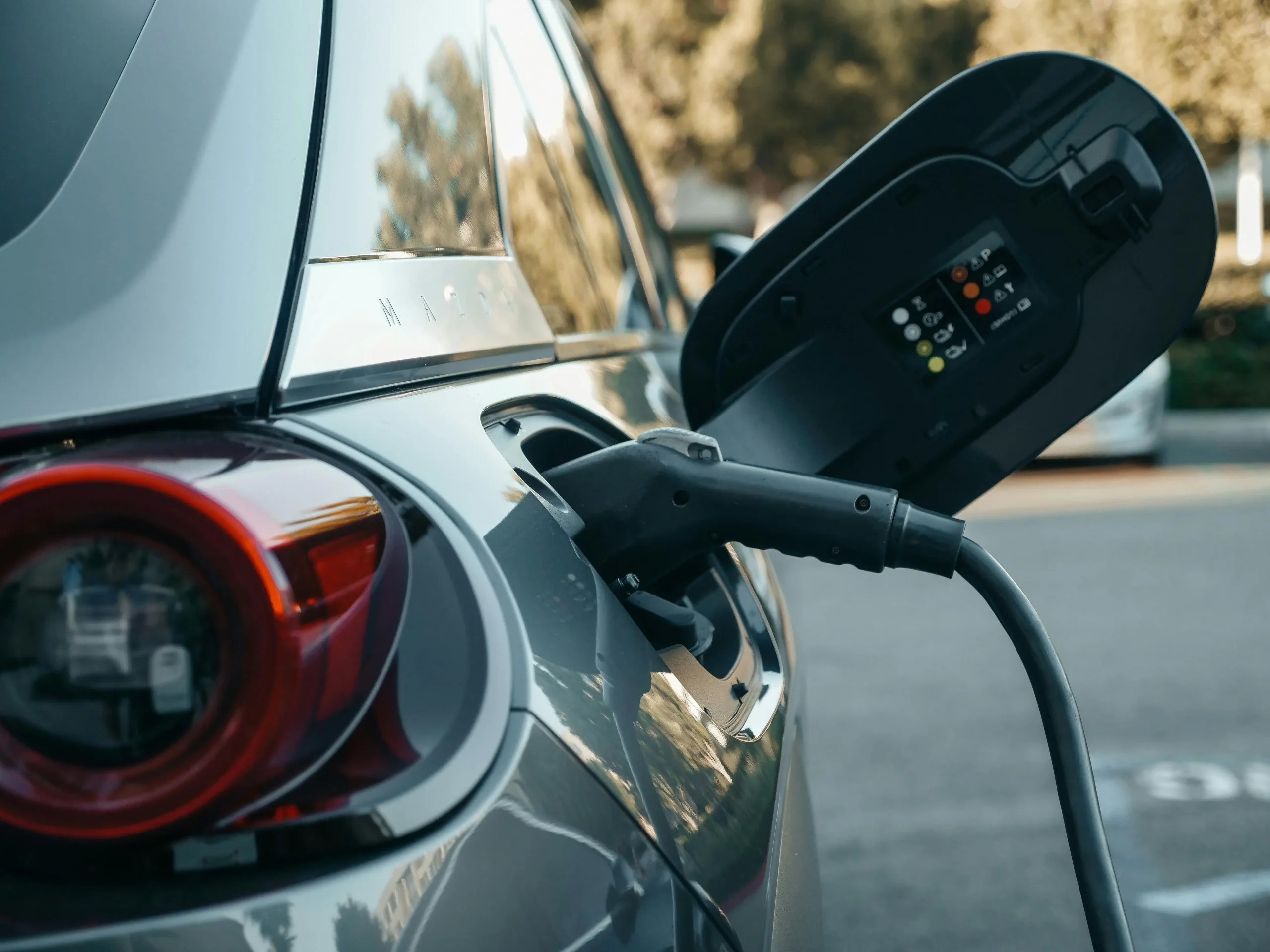 Rapid charging an EV at the supermarket