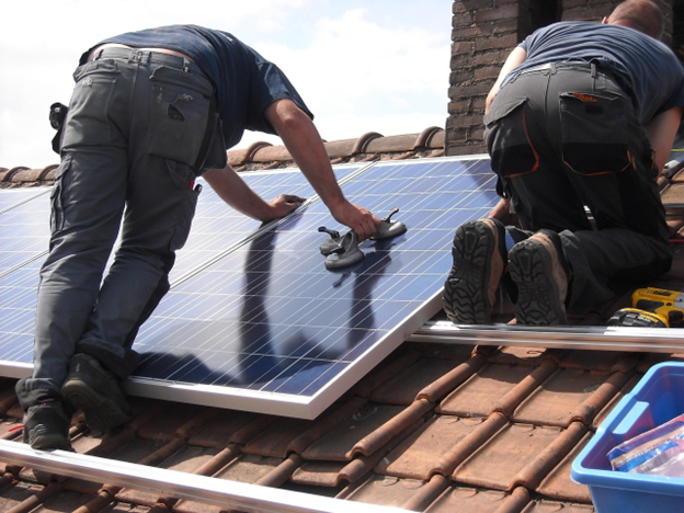 Solar panels on a Surrey roof