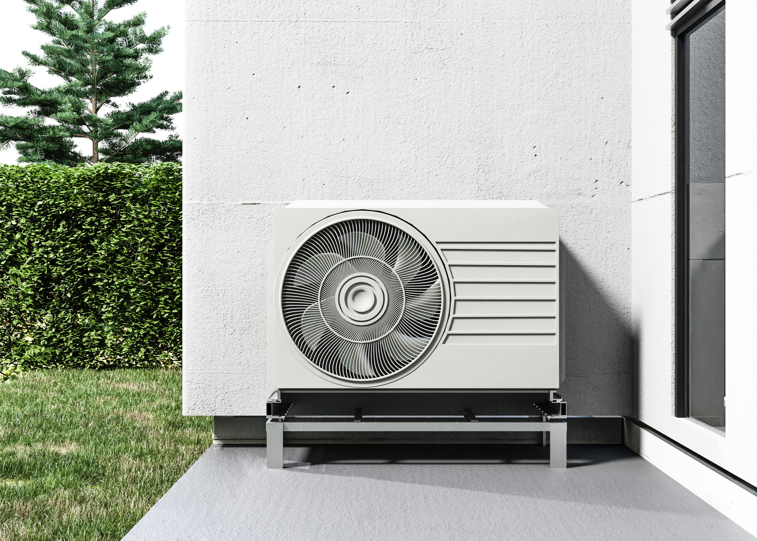 Heat pump outside home