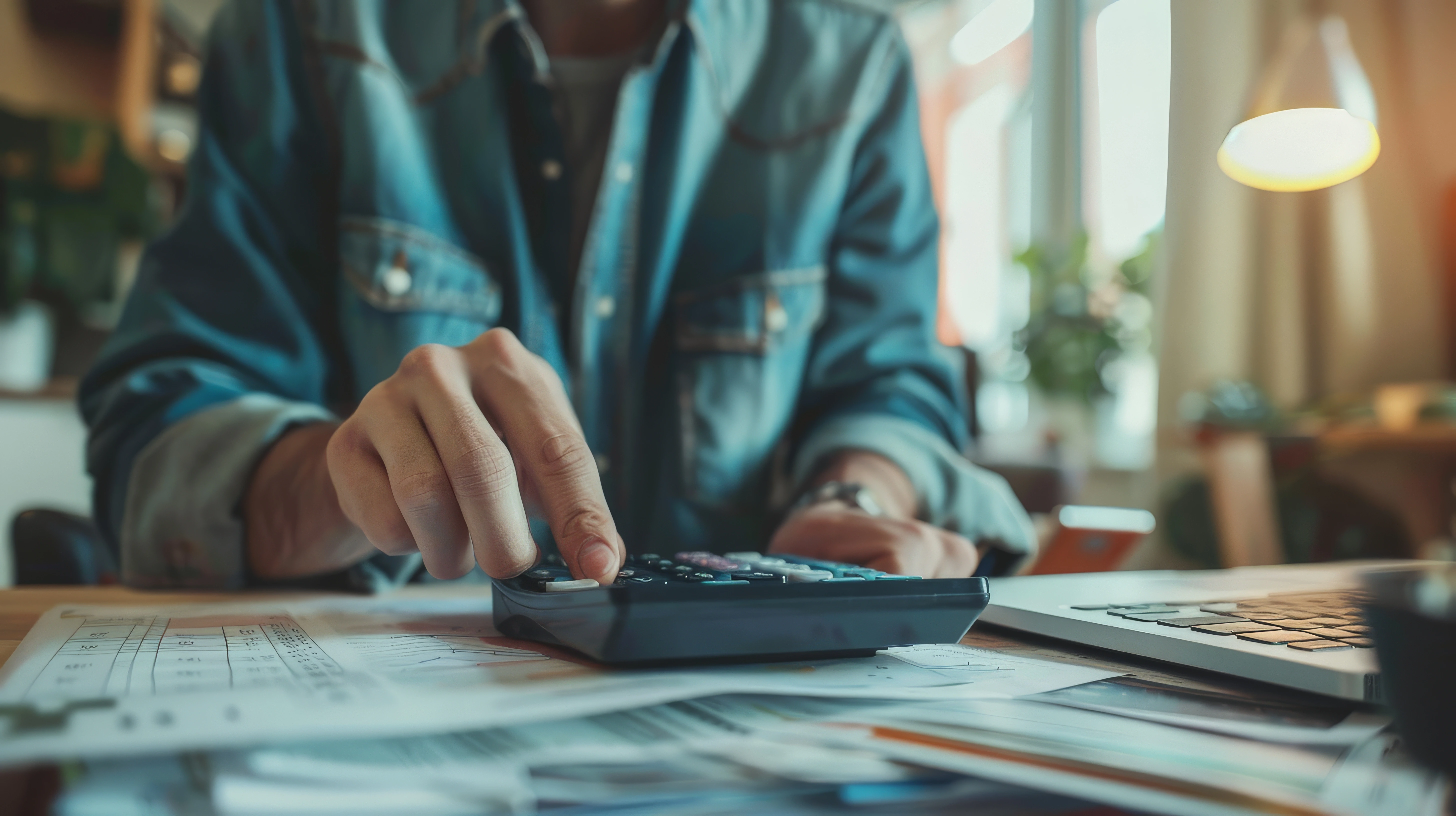 Man calculating solar panel system cost per kWh