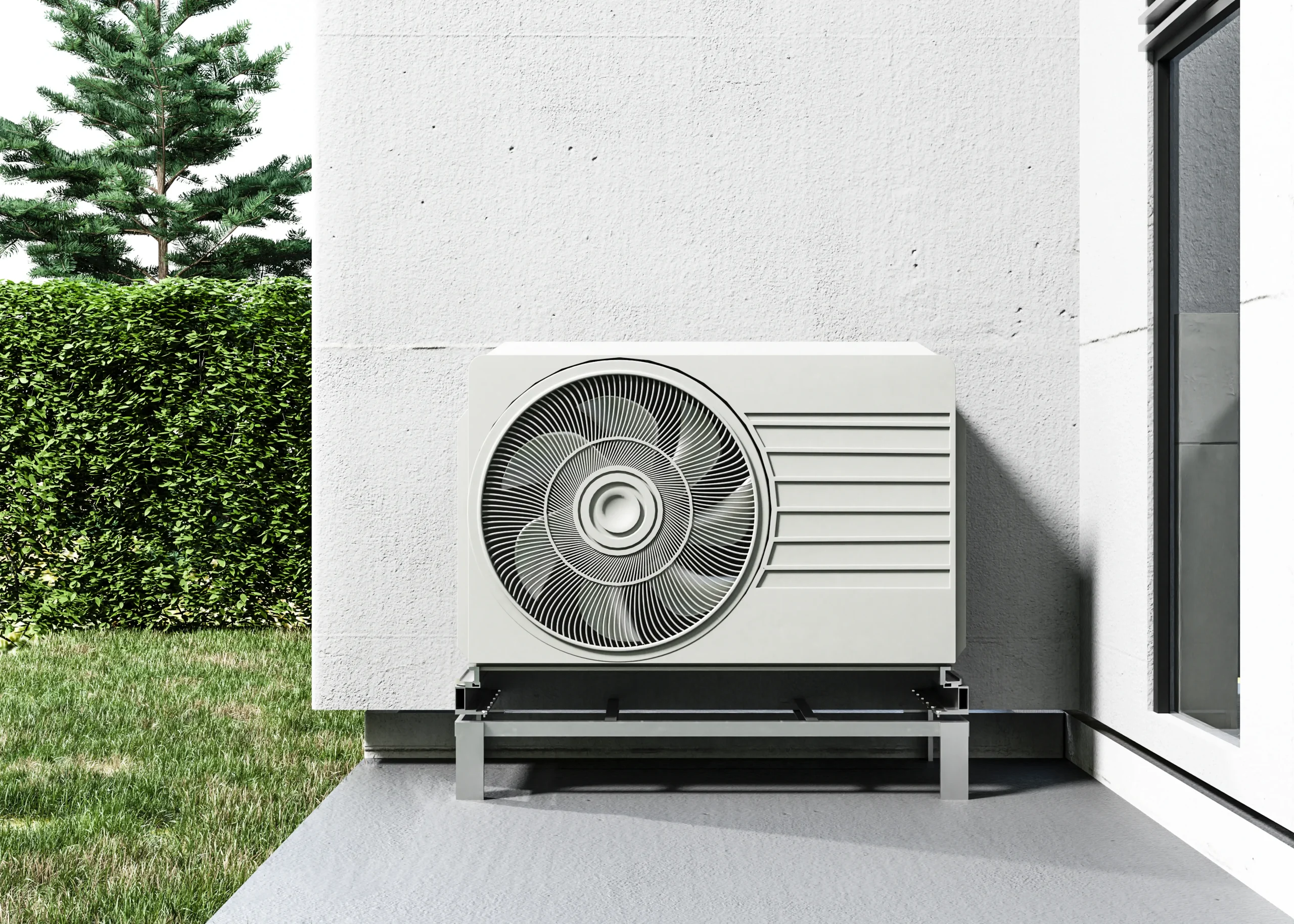 Heat pump outside home