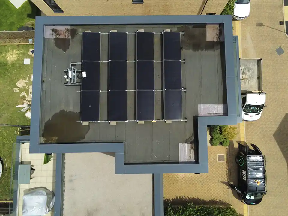 Canadian solar panels on a flat roof webp