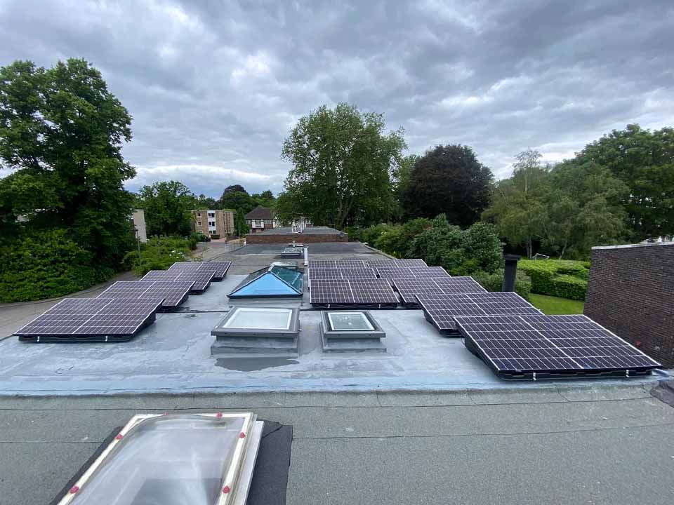 JA Solar Panels Installed On A Flat Roof jpg