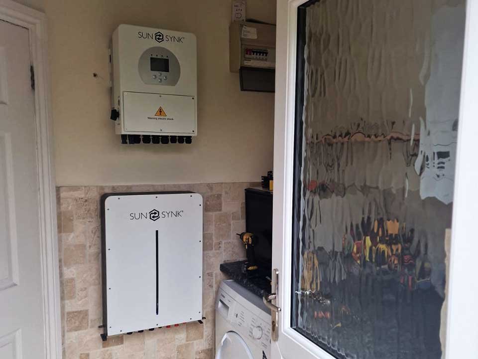 sunsynk inverter and sunsynk battery installation jpg